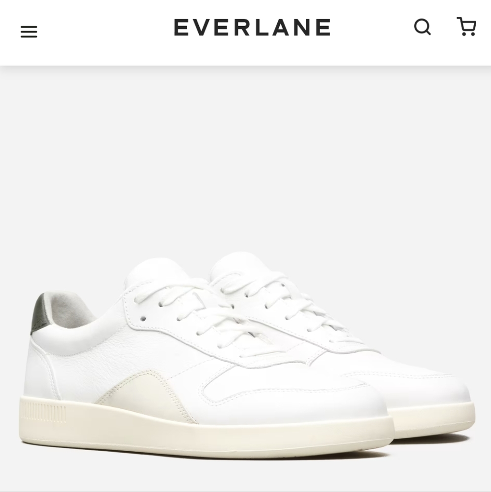 Everlane The Court Sneaker White/Forest